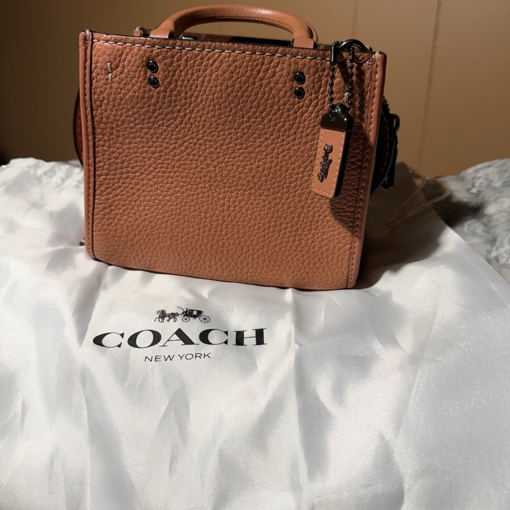 Coach Pink Rogue 17 Glovetanned Pebble Leather Women's Tote